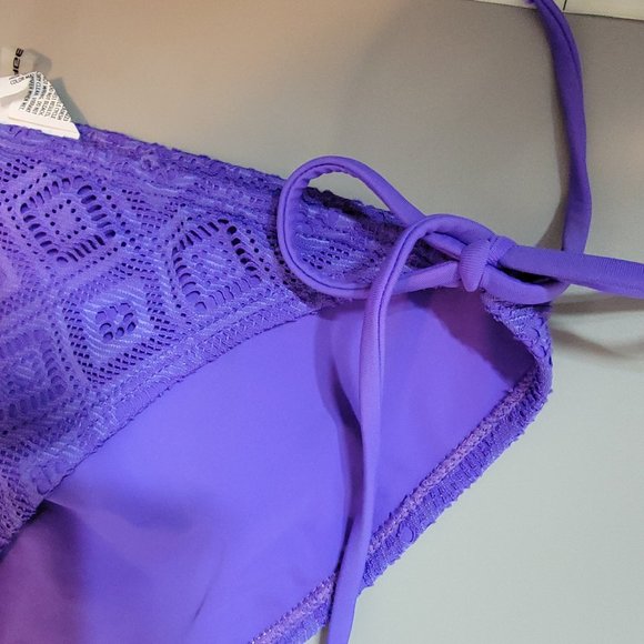O'rageous Purple Crochet/Lace String Side Tie Bikini Bottoms - Picture 6 of 8